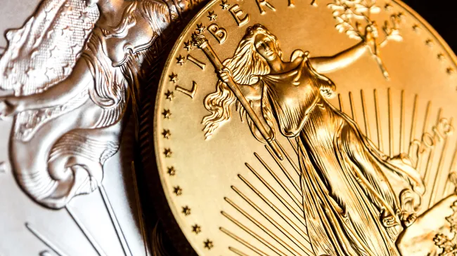 silver and gold coins